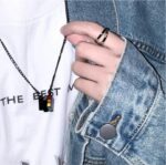 Heart-Fluttering Cube Rainbow Enamel Necklace - Image 3