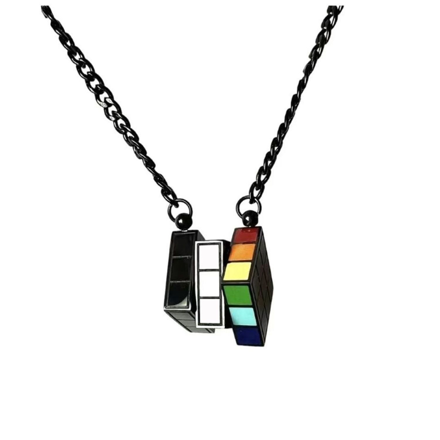 67f13190-bdf0-4098-9ed5-3f3ecc25fa64_t1500 Heart-Fluttering Cube Rainbow Enamel Necklace - Image 1