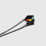 Heart-Fluttering Cube Rainbow Enamel Necklace - Image 6