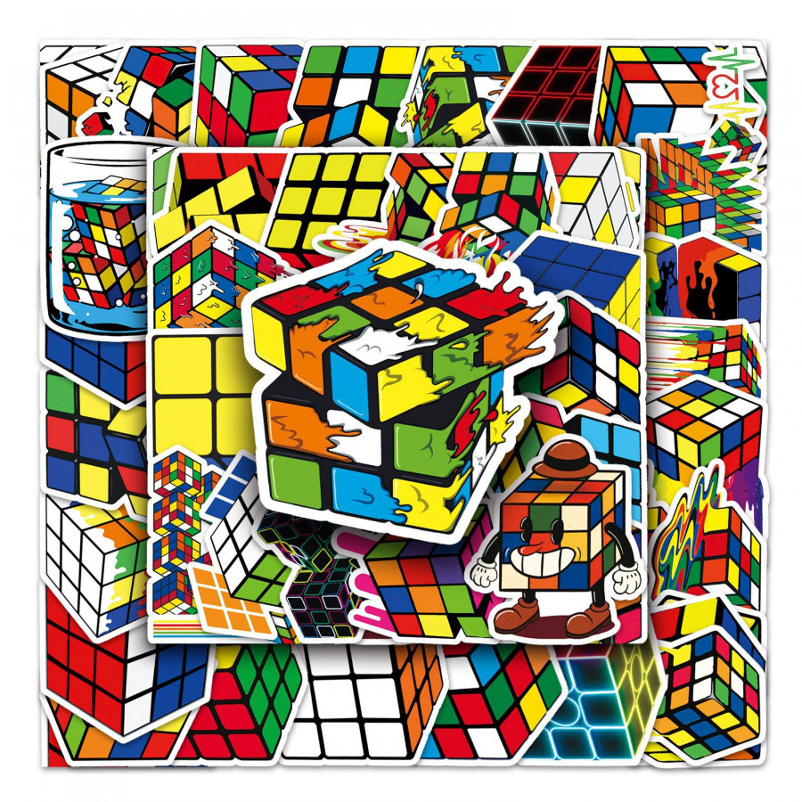 cube-pattern-stickers-50pcs Шооны стикер (50 ширхэг) - Image 1